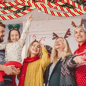 Weihnachten Warnband dekorative Warnstreifen Aufkleber fur festliche Party Heimdekoration