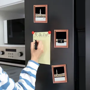 Islamic architectural photo frame fridge magnets, Middle Eastern style home decor magnets.