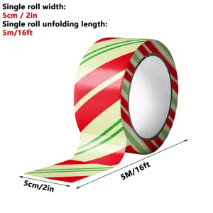 Weihnachten leuchtendes Warnband, 5cm Breite und 5m Länge für feiertagssichere Dekoration.