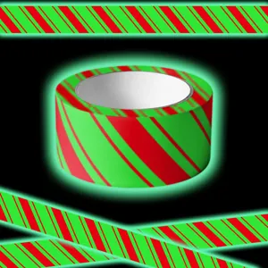 Weihnachten leuchtendes Warnband rot grün fluoreszierendes Klebeband Aufkleber Deko