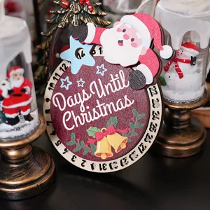 Navidad madera cuenta atrás calendario imán de nevera decoración del hogar fiesta