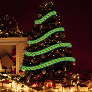 Weihnachten leuchtende Warnband fluoreszierend Vorsicht Streifen für Feiertage Baum Dekor