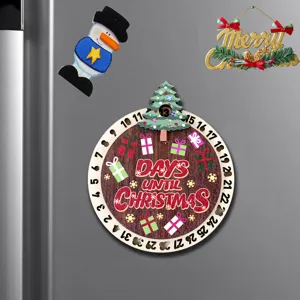Set de imán de nevera de cuenta atrás de Navidad de madera para decoración del hogar.