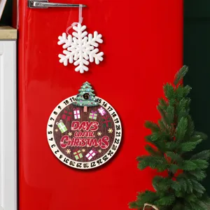 Imán de nevera con cuenta regresiva de Navidad de madera, calendario 3D festivo.
