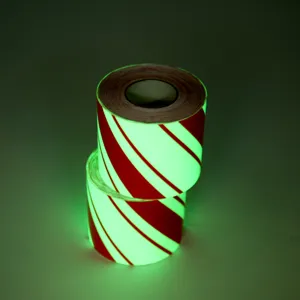 Weihnachten leuchtend im Dunkeln Warnband Klebstoff fluoreszierender Aufkleber Rolle.