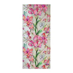 3D embossed orchid glass window film static cling privacy decorative sticker for home decor detail