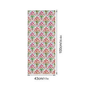 3D embossed glass static window sticker tulip floral home decor window film 43x100cm