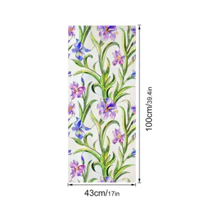 3D embossed floral static window film detail view, privacy glass sticker with iris pattern.