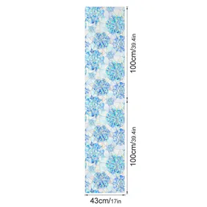 3D embossed stained glass window film static floral window sticker for home decor 43x100cm