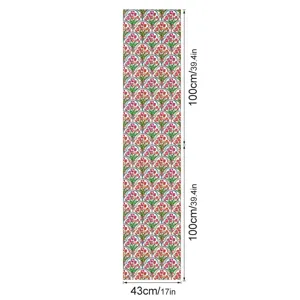 Tulip 3D Embossed Stained Glass Window Film Static Cling Decorative Sticker 43x100cm