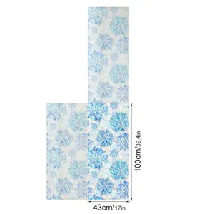 3D embossed floral static cling window film, decorative glass sticker for home privacy.