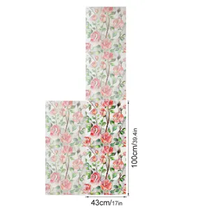 3D embossed rose window film static cling glass sticker home decorative privacy sticker 43x100cm
