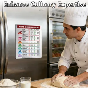 Kitchen meat smoking guide metal magnet for refrigerator cooking temperature reference tool