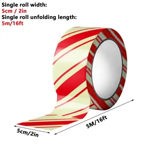 Weihnachten leuchtende Warnband rot weisse Streifen Klebeband Aufkleber 5cm mal 5m