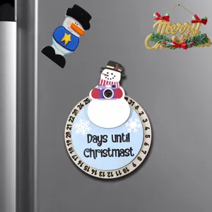 Navidad madera cuenta atras iman nevera muñeco de nieve calendario pegatina deco