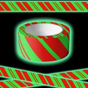 Weihnachten leuchtendes Klebeband rot gruen gestreift Warnband fuer Feiertag Dekoration