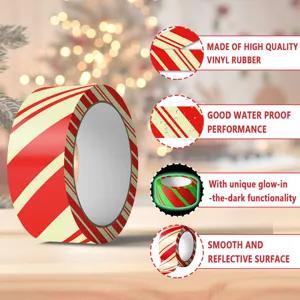 Weihnachten leuchtendes Warnband, wasserdichter Vinyl-Gummiaufkleber fur festliche Deko.