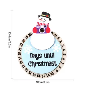 Calendario de Adviento de madera de Navidad Imán de nevera Muñeco de nieve decoración hogar