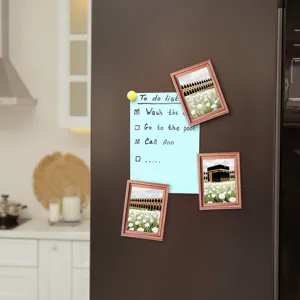 Middle Eastern style magnetic wooden photo frame fridge magnet for home decor and kitchen decoration.