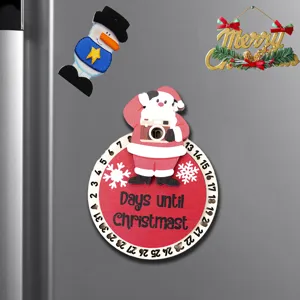 Calendario de cuenta atrás de Navidad de madera imán de nevera decoración del hogar regalo