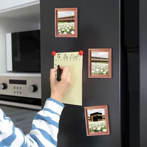 Middle Eastern style architectural scenery decorative wooden magnetic photo frame fridge magnet