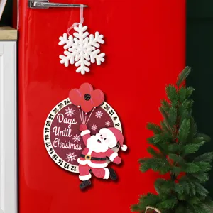 Calendario de cuenta atrás de Navidad de madera imán de nevera con Papá Noel para decoración