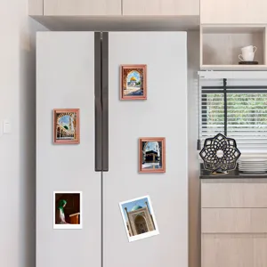 Islamic Architecture Fridge Magnet Wooden Photo Frame Muslim Cultural Home Decor Gift