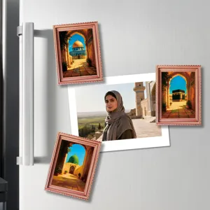 Middle Eastern Islamic architecture wooden fridge magnets home decor magnetic picture frames