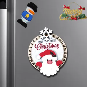 Navidad madera cuenta regresiva imán de nevera decoración del hogar de vacaciones