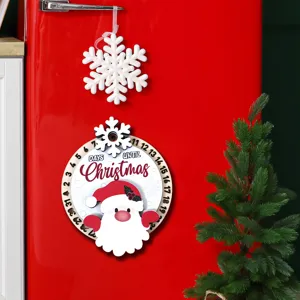 Calendario de Adviento de Navidad de madera Imán de nevera con decoración festiva!