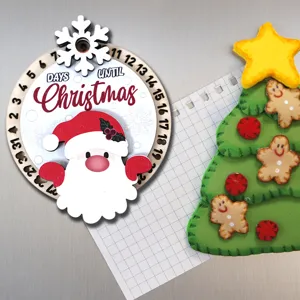 Navidad madera cuenta regresiva iman de nevera 3D decoracion hogar festivo set adorno