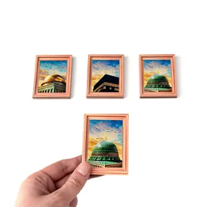 Islamic architectural fridge magnets wooden photo frames Middle Eastern style decor items