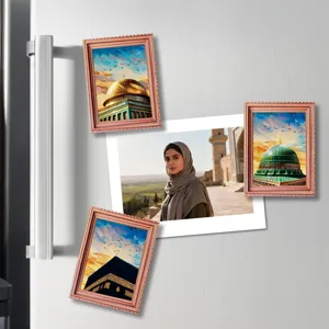 Middle Eastern Islamic Architecture Magnetic Wooden Fridge Magnet Home Decor Souvenir Gift