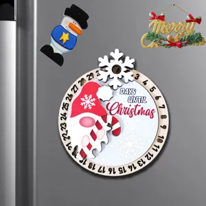 Calendario de cuenta atrás de madera de Navidad imán de nevera decoración del hogar detalle