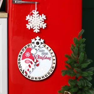 Calendario de cuenta atrás de madera de Navidad imán de nevera, decoración gnomo hogar.