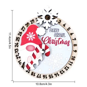 Navidad madera enano calendario de adviento adorno decoracion fiesta magnetico regalo