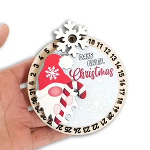 Navidad madera cuenta regresiva calendario imán de nevera decoración del hogar festiva