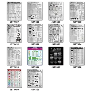 Metal Kitchen Conversion Chart Refrigerator Magnet Cooking Measurement Guide Baking Equivalent Sign With Lanyard Magnet