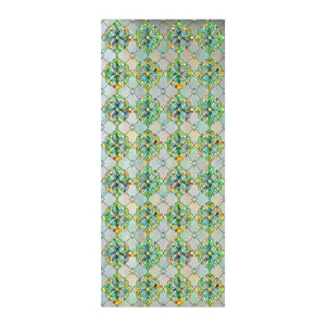 Stained glass window film 3D embossed floral static cling decorative privacy glass sticker detail