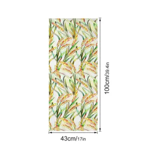 3D embossed glass window film with wheat pattern, electrostatic privacy sticker for home decor.