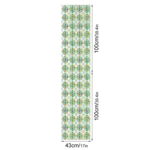 3D embossed stained glass window film floral pattern static cling privacy window sticker