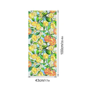3D embossed lemon flower window glass film static cling decorative stickers for home