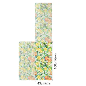 3D lemon pattern static cling window film, frosted glass sticker for home decor 100x43cm
