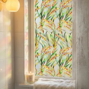 3D embossed frosted glass window film, decorative privacy sticker for home decoration.