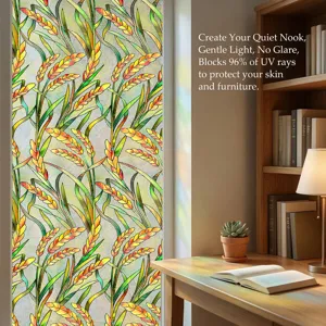 3D embossed stained glass window film electrostatic frosted sticker for home decor protection