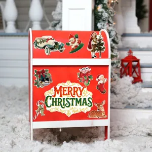 Vintage Christmas decorative mailbox magnetic cover for holiday home and door decor.