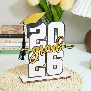 2026 Decorazione da Tavolo in Legno per Laurea Centro Tavola Festa Scrivania Ornamento Nuovo