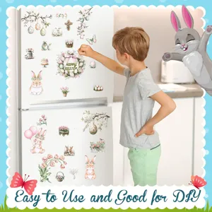 Easter window glass stickers and refrigerator decals for holiday home DIY decoration items.