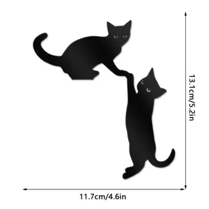 Acrylic cat wall sticker switch decor black cat silhouette wall art for home decor