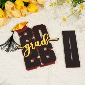 decorazione da tavola in legno per laurea 2026 vista dettagliata, ornamento da scrivania